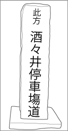 成田道中川苗代場道標の正面文字