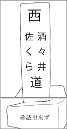 成田道丸万講道標の右面文字