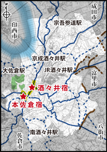 「宿場」の位置図